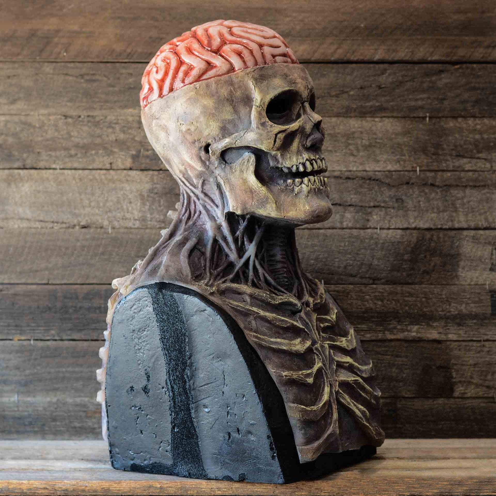 Articulated Skull Full Head Latex Mask with Movable Jaw – Halloween Costume Accessory