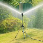 360-Degree Rotating Tripod Garden Sprinkler with Adjustable Coverage