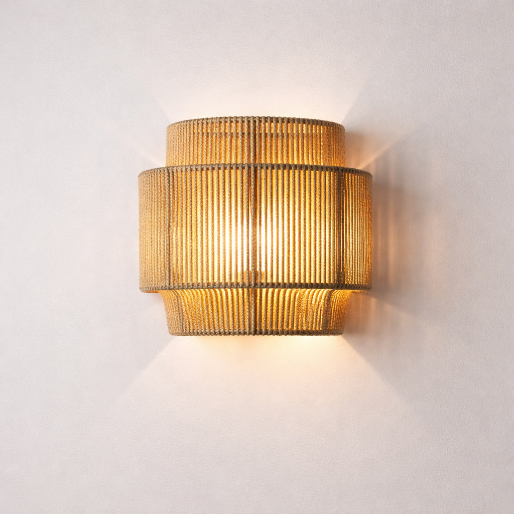 Bohemian Rattan Wall Light