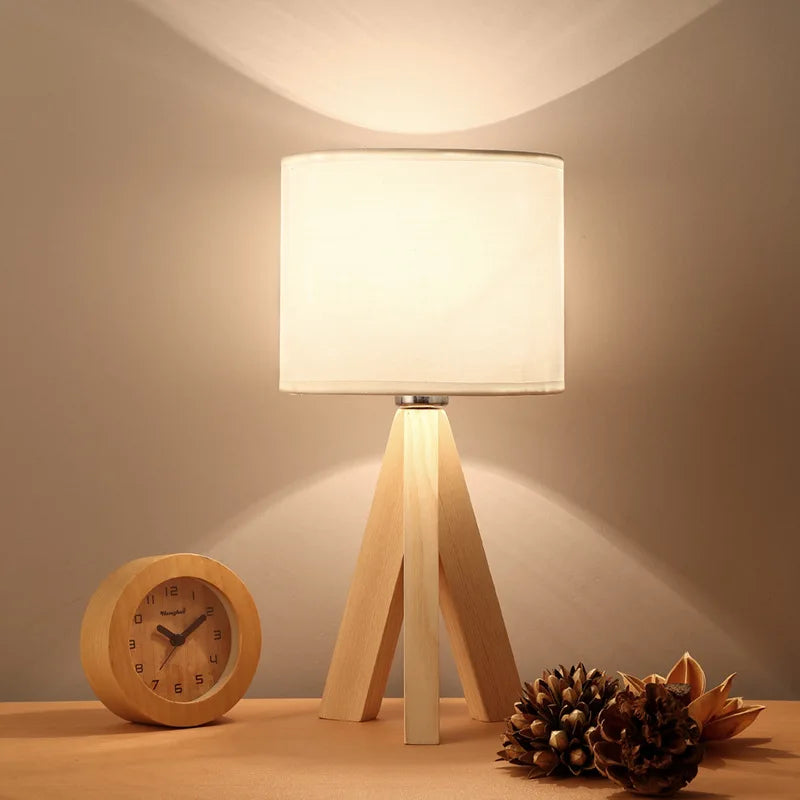 NaturaLume Modern Wooden Table Lamp