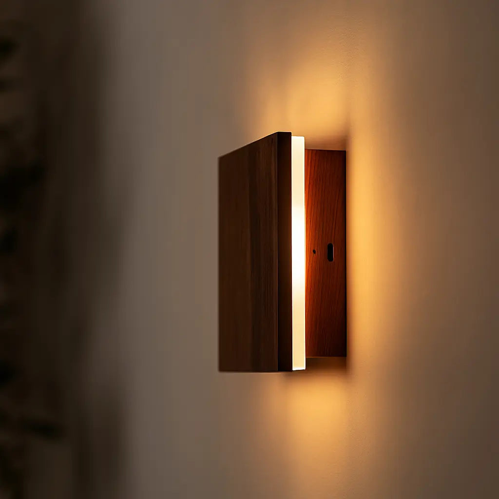 NoyerLume applique murale sans fil dimmable bois
