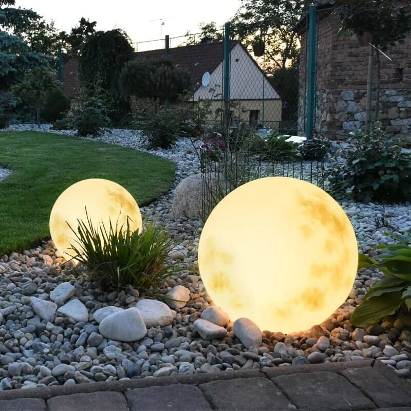 LunaGlow Lampe de Jardin LED Lune Rechargeable