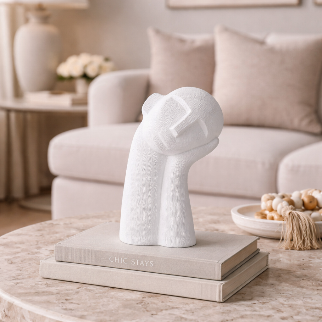 Sculpture Décorative Visage en Résine