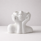 Vase Décoratif Visage en Céramique