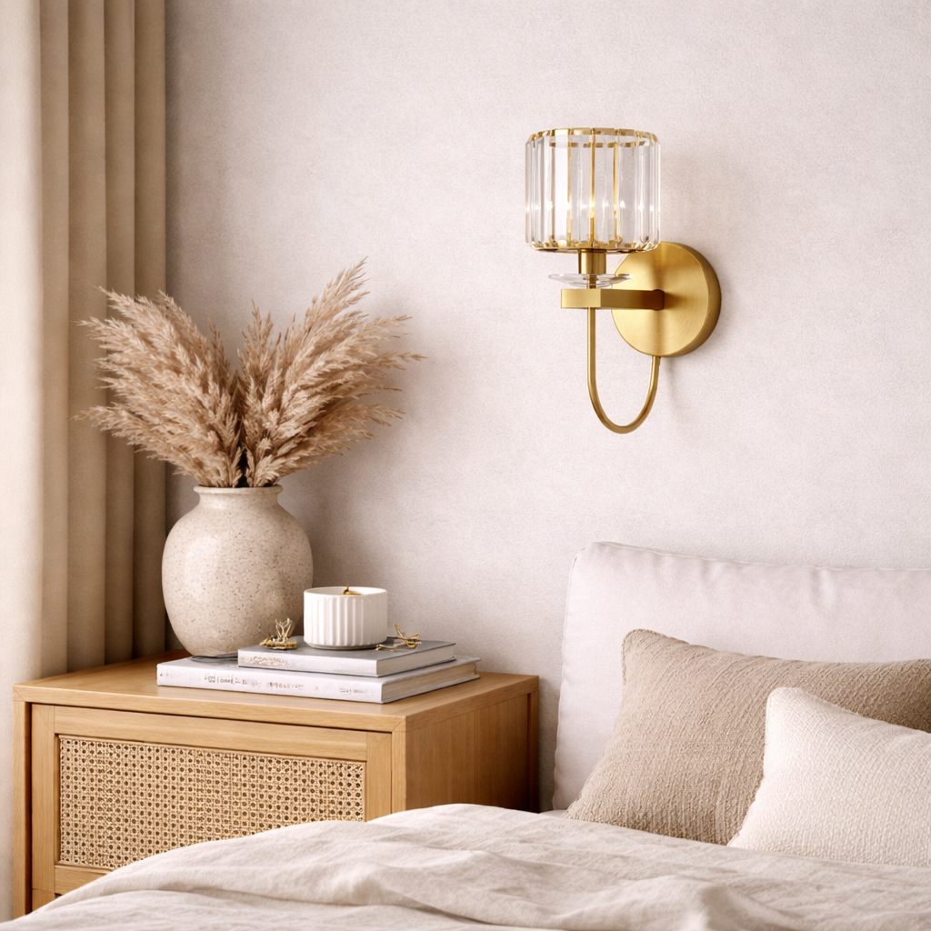 Cylindrical Crystal Wall Light