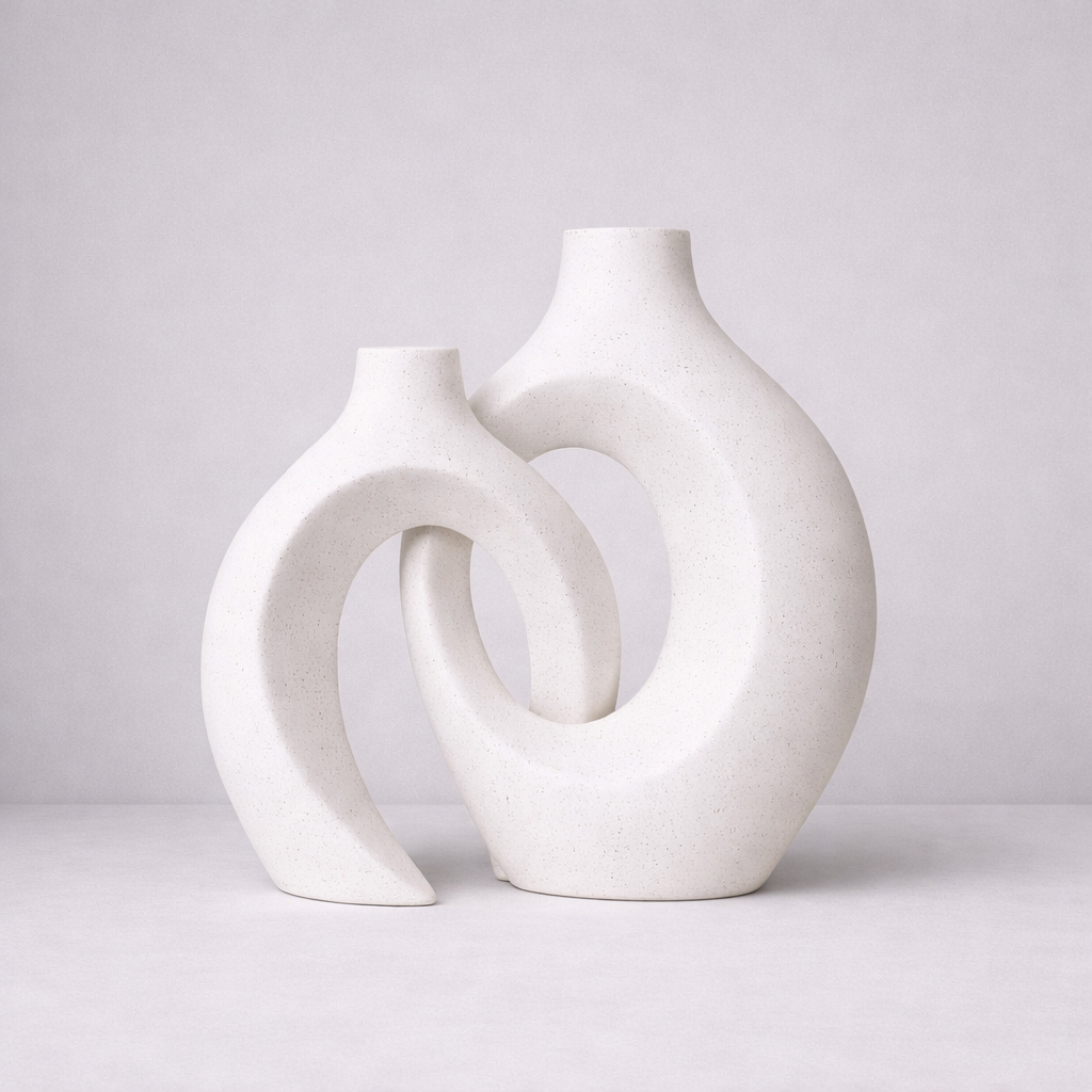 Decorative Ceramic Vase with Woven Design