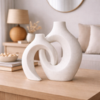 Decorative Ceramic Vase with Woven Design