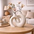 Decorative Ceramic Vase with Woven Design