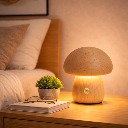 BoisLumière Portobello LED Night Lamp - Wooden Design