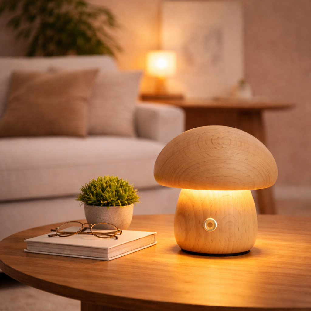 BoisLumière Portobello lampe de nuit LED design bois