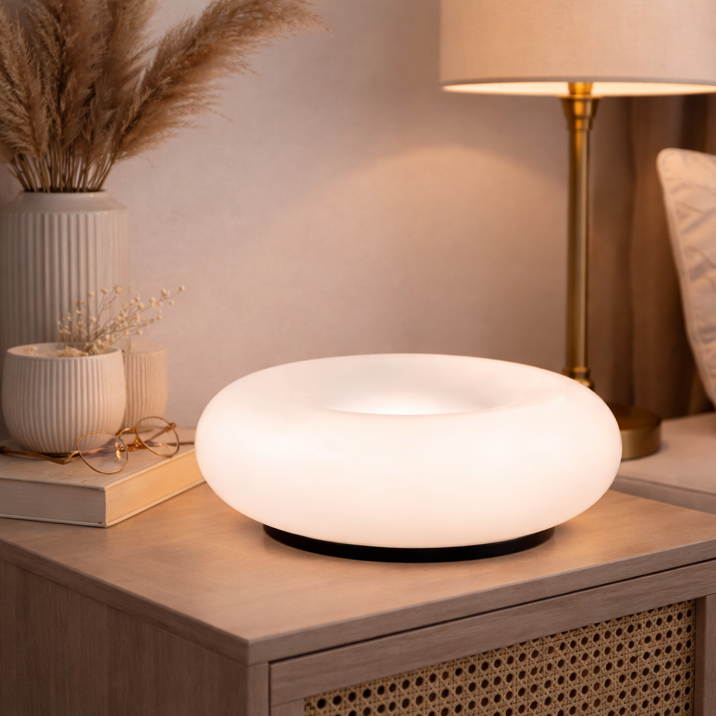 Lampe de table design donut LED dimmable