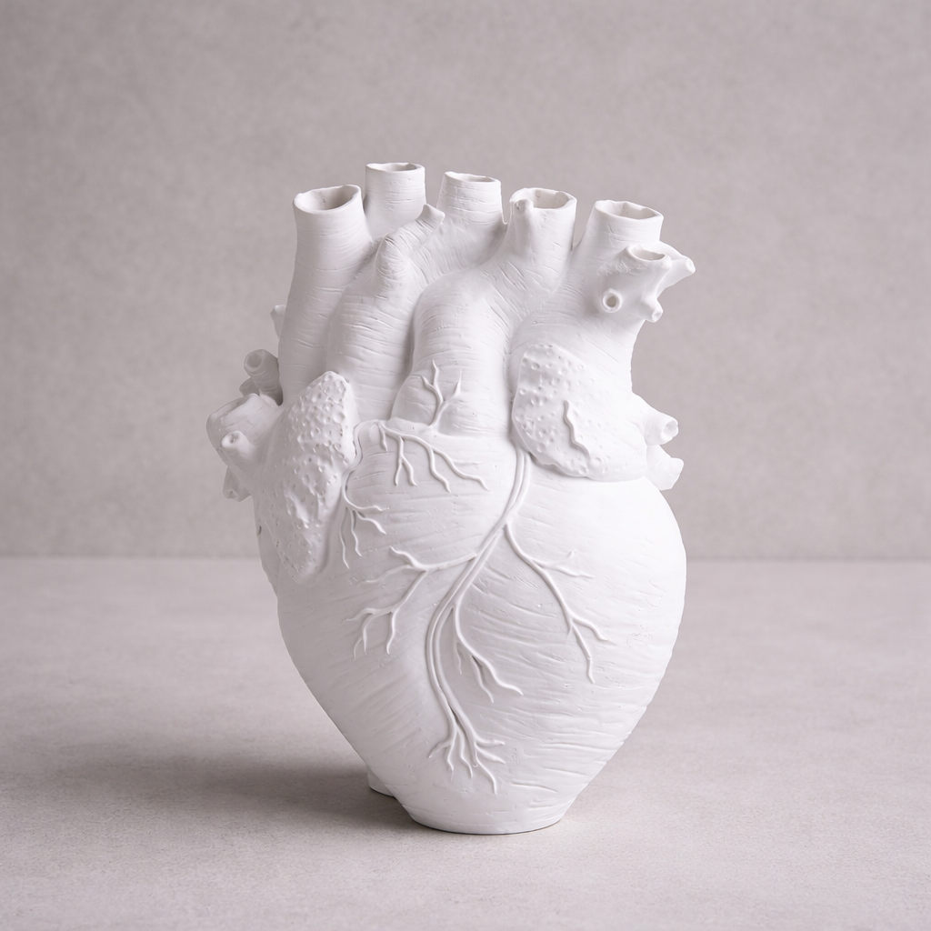 Vase décoratif cœur anatomique en résine