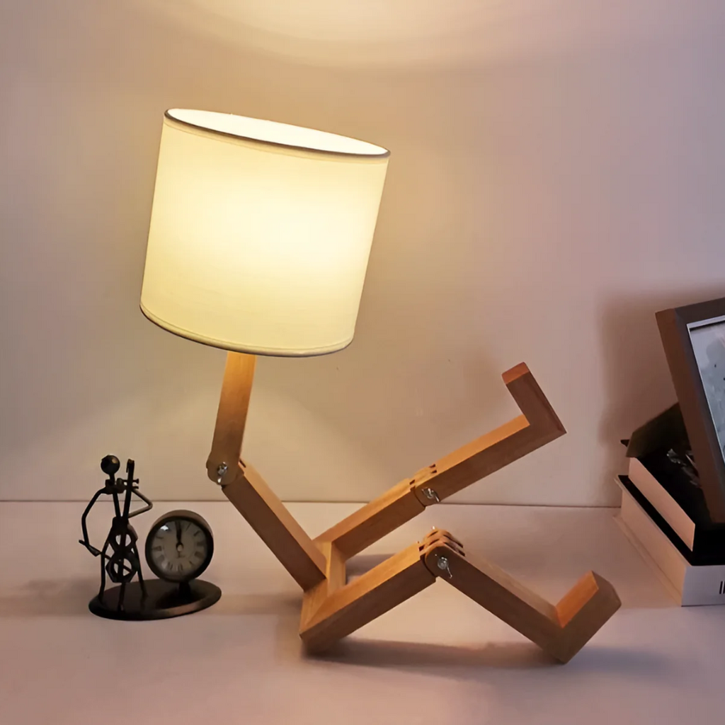 FlexiBois Robot lampe de table en bois réglable