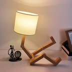 FlexiBois Robot lampe de table en bois réglable
