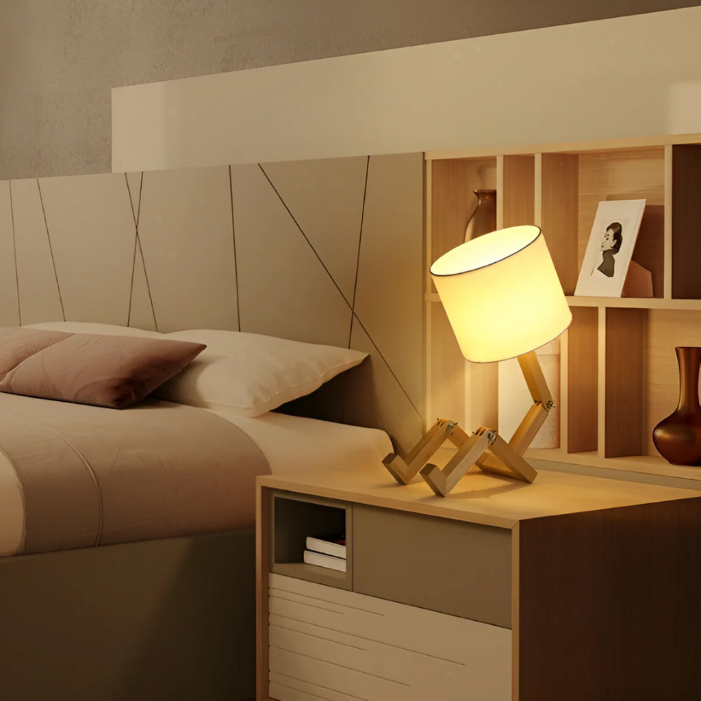 FlexiBois Robot lampe de table en bois réglable