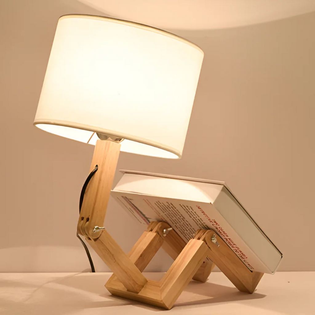 FlexiBois Robot lampe de table en bois réglable