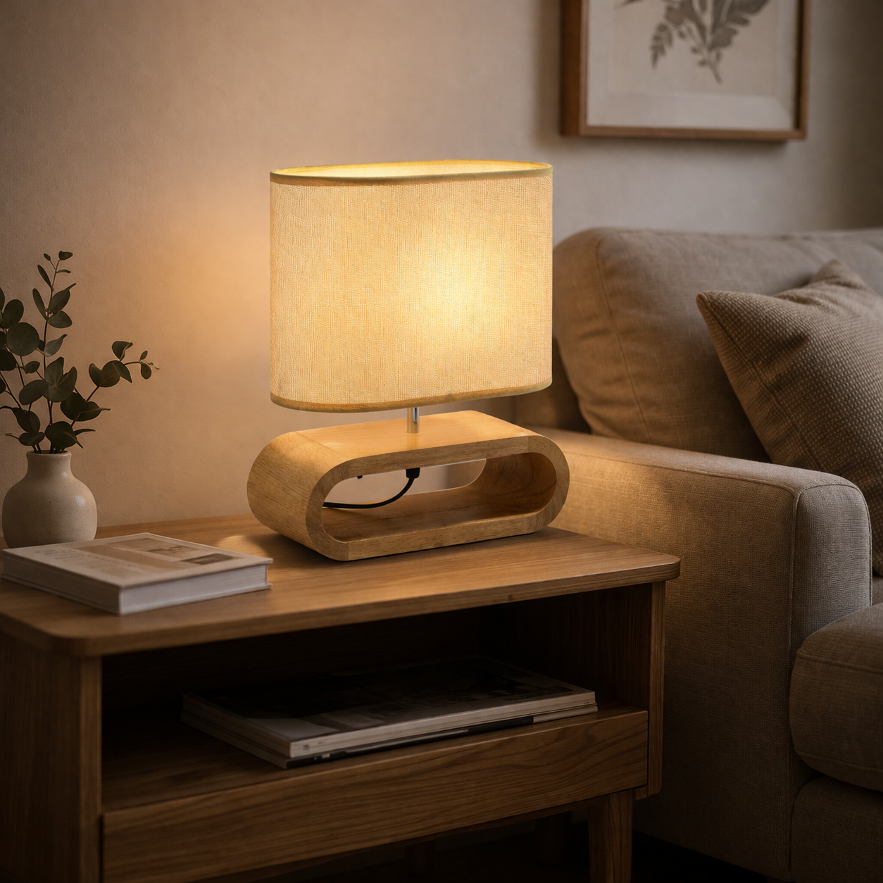 LumiBois ScandiLamp Minimalist Wood Table Lamp