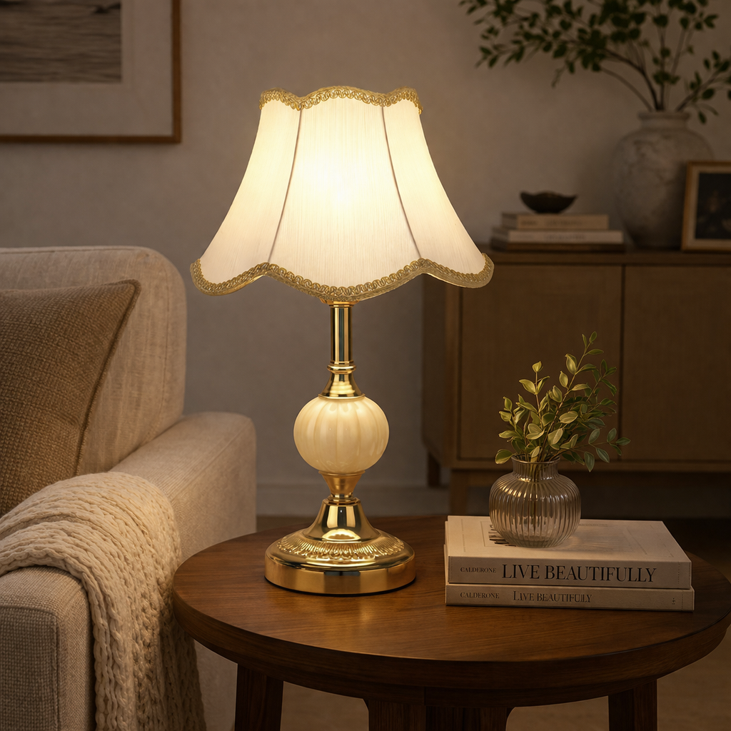 LumièreDorée RetroGlow lampe de table moderne élégante