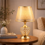 KristalGloed RetroLustre Vintage Table Lamp with Crystals
