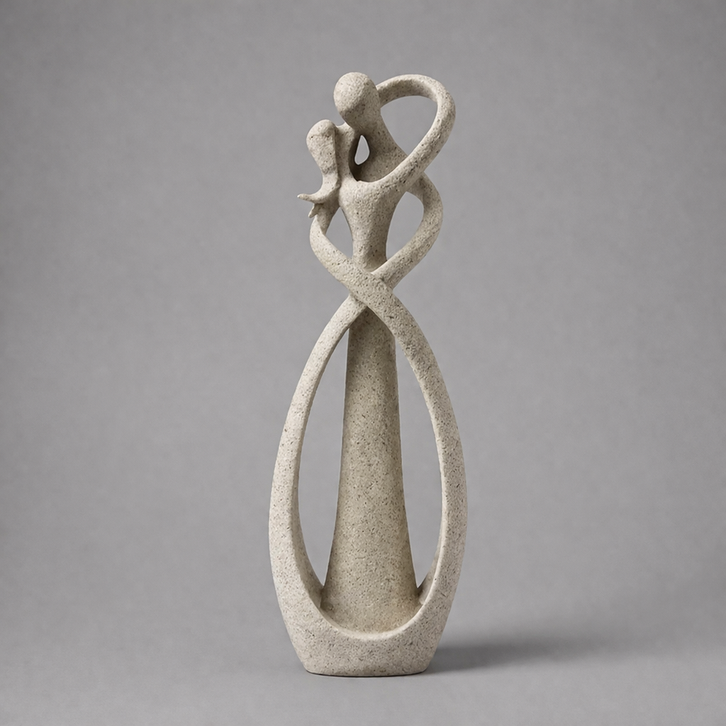 AmourSculpt Étreinte Sereine sculpture décorative romantique