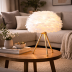 PluimLuxe AvaLumina lampe LED à plumes design élégante