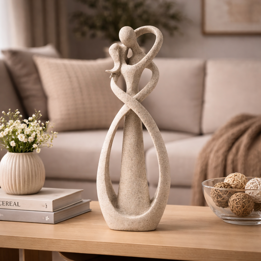AmourSculpt Serene Embrace Romantic Decorative Sculpture