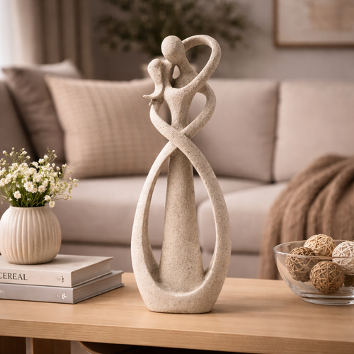 AmourSculpt Serene Embrace Romantic Decorative Sculpture