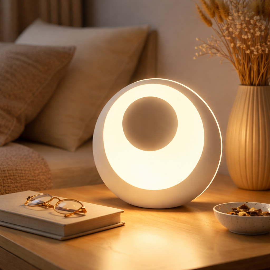 Lampe LED anneau multicolore rechargeable avec modes d’éclairage