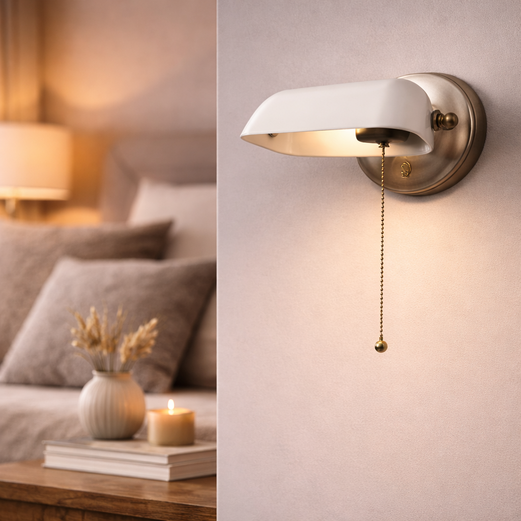 DemiLuneLumière applique murale verre vintage LED