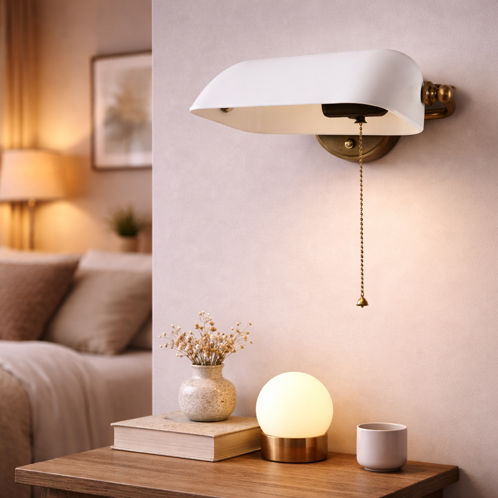 DemiLuneLumière applique murale verre vintage LED