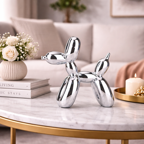 Balloon Dog DecoPup Modern Decorative Sculpture with Metallic Effect