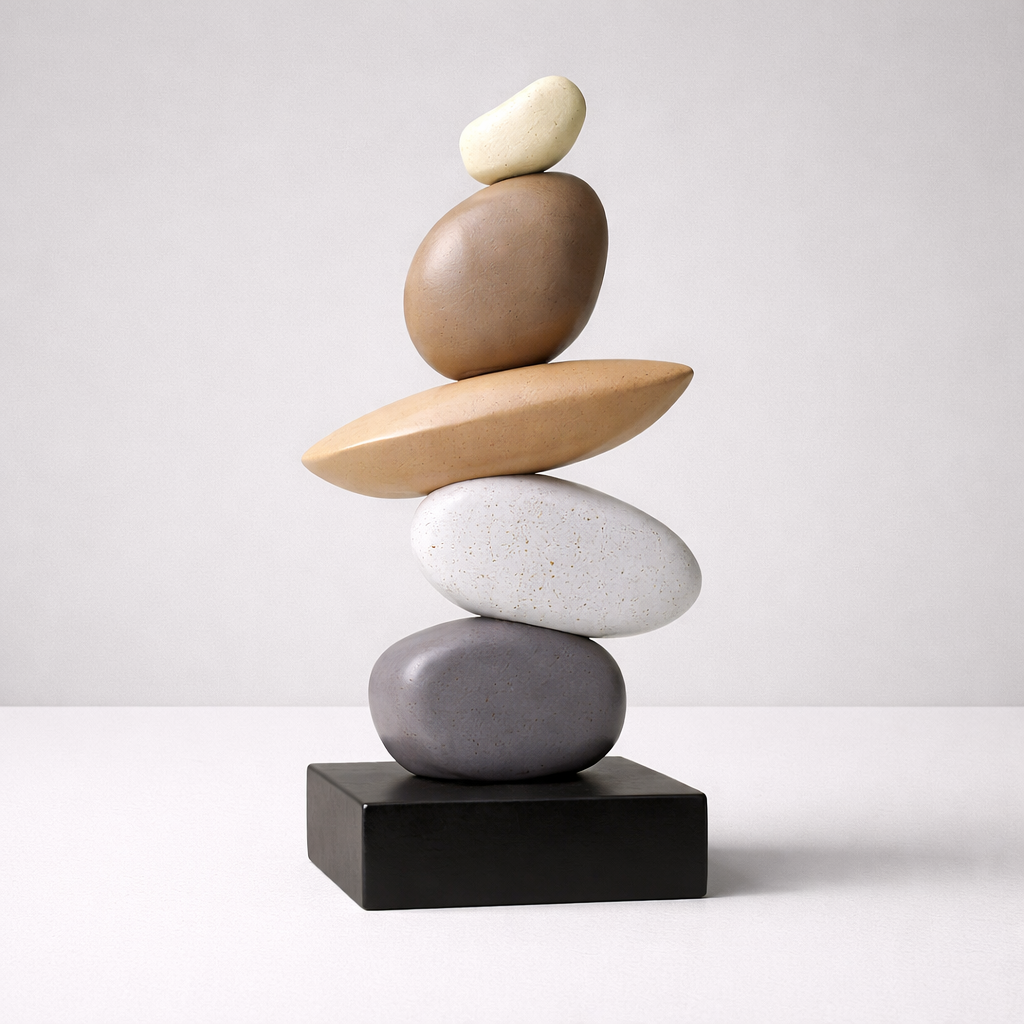 Sculpture Décorative Empilée en Résine