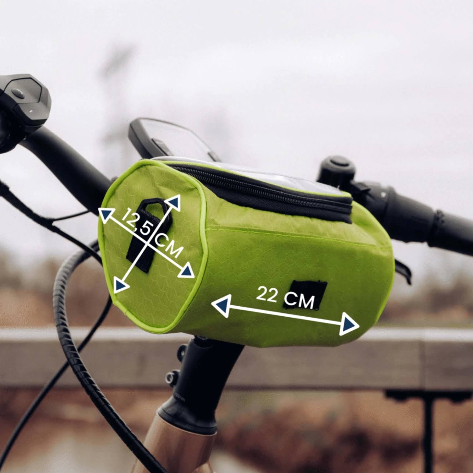 RideVault Waterproof Bike Frame Bag with Touchscreen Phone Pocket