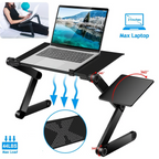 Premium Adjustable Aluminum Laptop Stand with 360-Degree Rotation and Detachable Mouse Pad