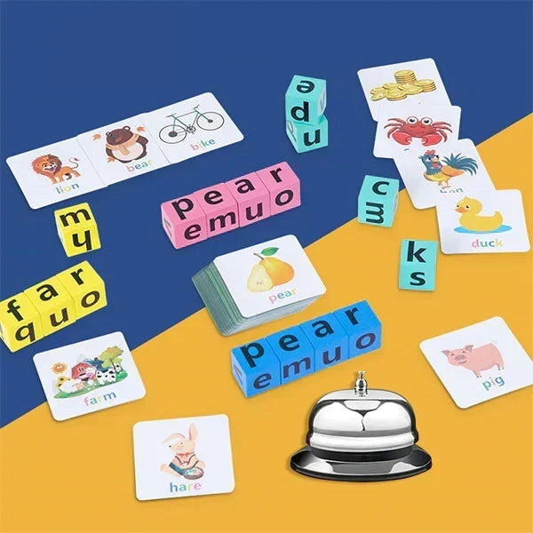 Early Learner Wooden Letter Matching & Spelling Set with Cards and Puzzles