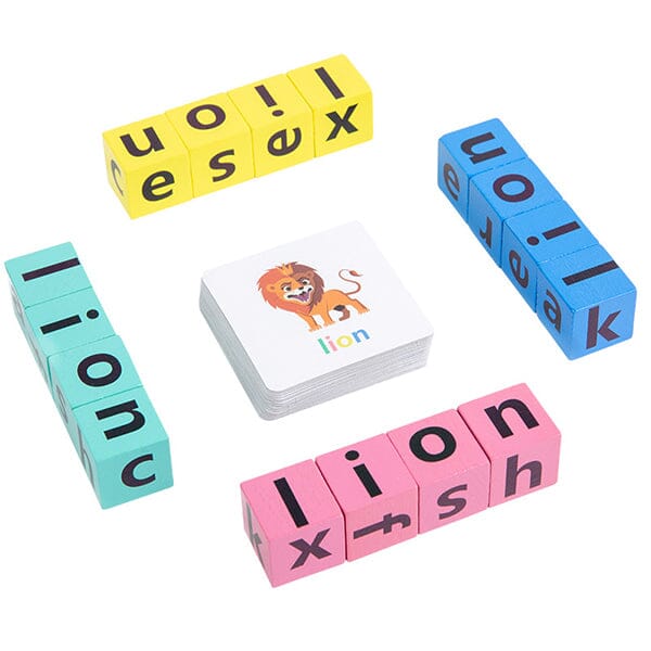 Early Learner Wooden Letter Matching & Spelling Set with Cards and Puzzles
