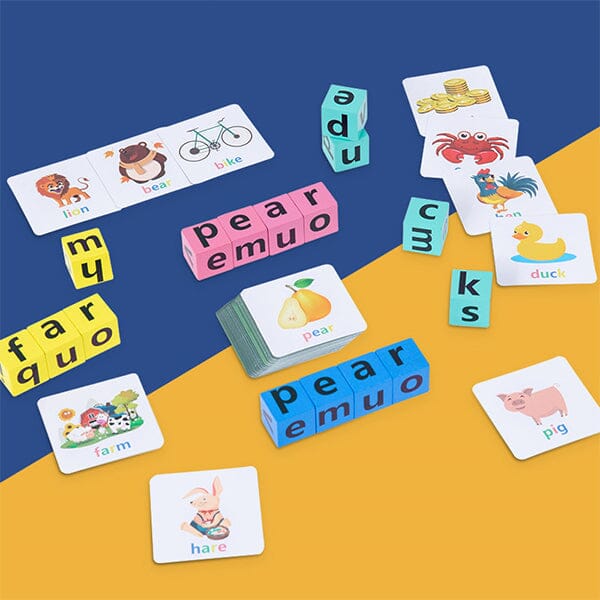 Early Learner Wooden Letter Matching & Spelling Set with Cards and Puzzles