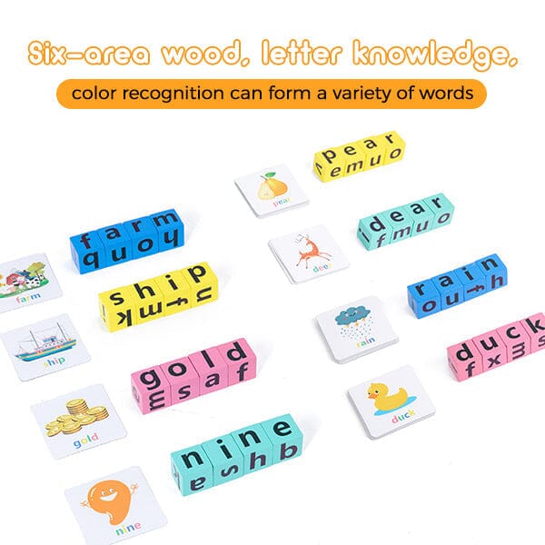 Early Learner Wooden Letter Matching & Spelling Set with Cards and Puzzles