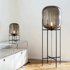 Fuméria Lampe à Poser Verre Fumé Design Moderne Minimaliste