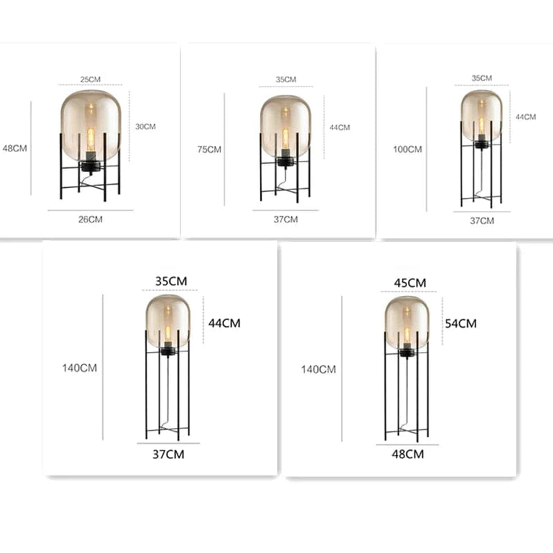 Fuméria Lampe à Poser Verre Fumé Design Moderne Minimaliste