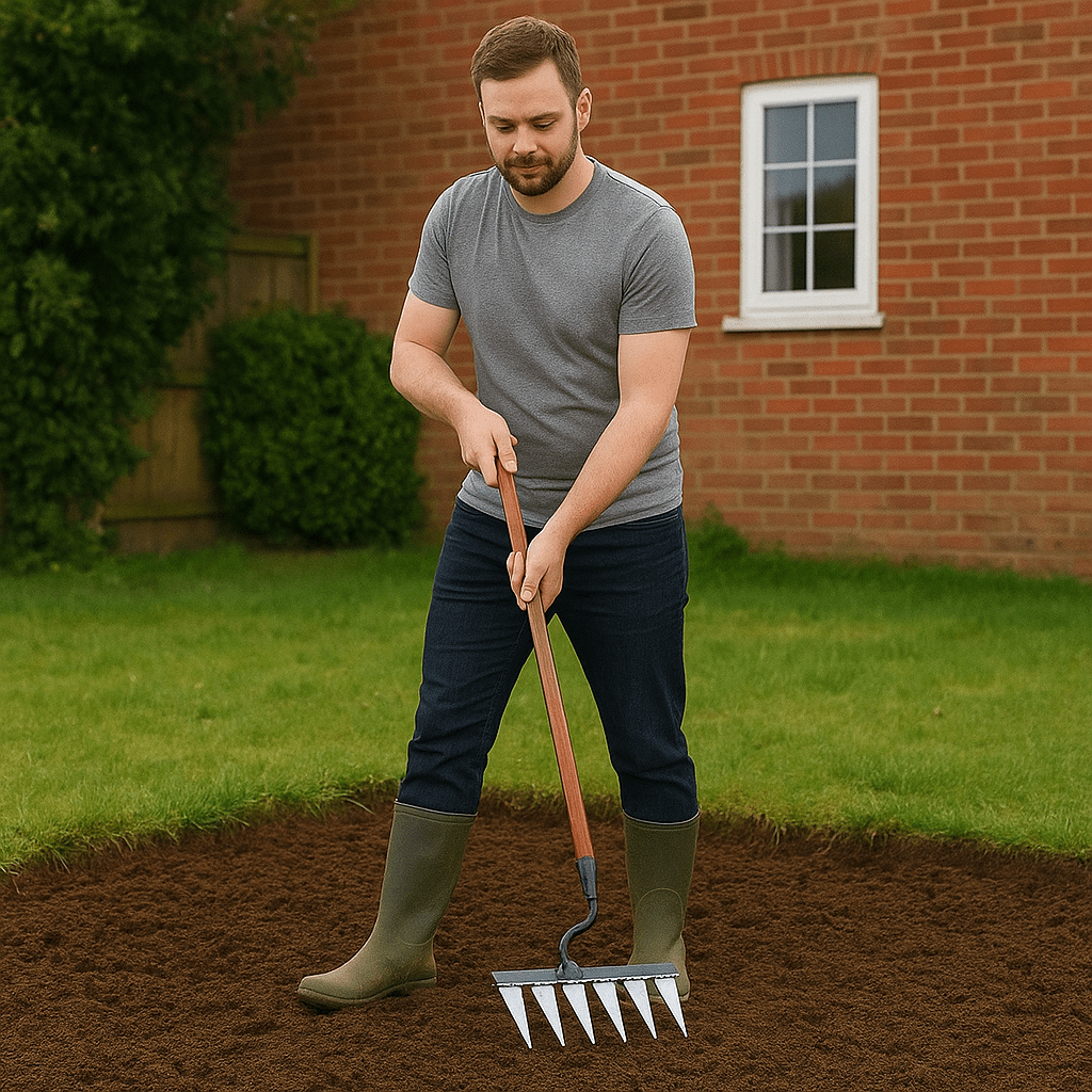 RootMaster Stainless Steel Garden Weeding Rake for Soil Cultivation