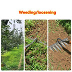 RootMaster Stainless Steel Garden Weeding Rake for Soil Cultivation