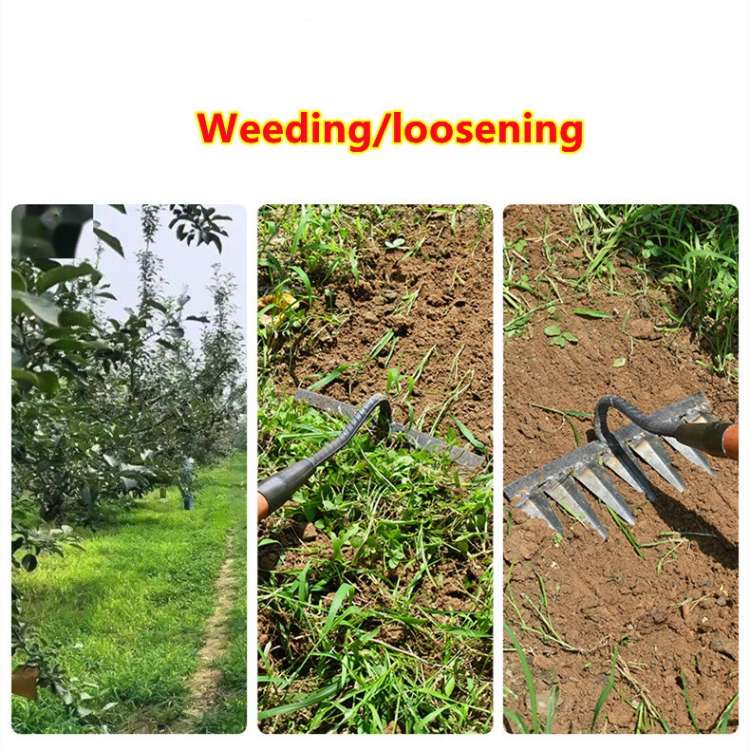 RootMaster Stainless Steel Garden Weeding Rake for Soil Cultivation