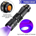 Professional UV Detection Flashlight - 395nm Ultraviolet Inspection Lamp
