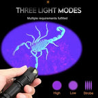 Professional UV Detection Flashlight - 395nm Ultraviolet Inspection Lamp
