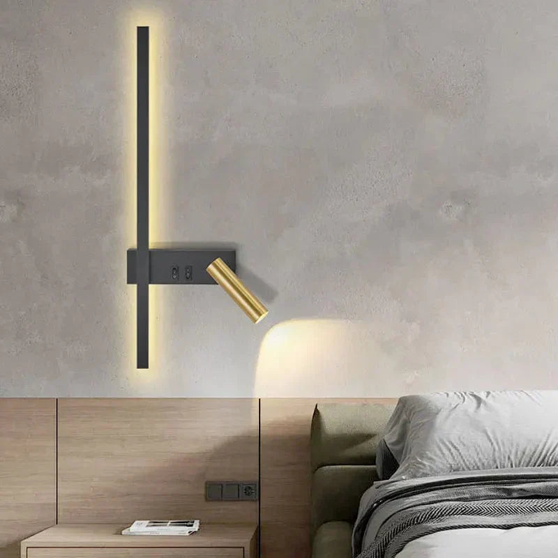 Velunis Modern LED Wall Reading Light with Double Beam