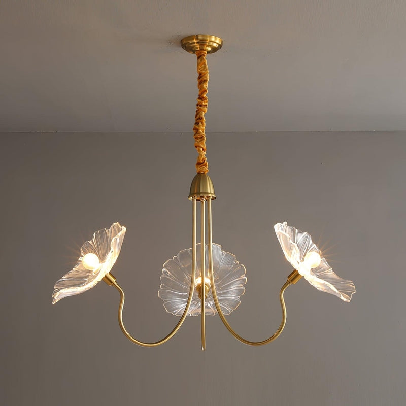 LotusDoré Suspension Elegant Floral Glass Light