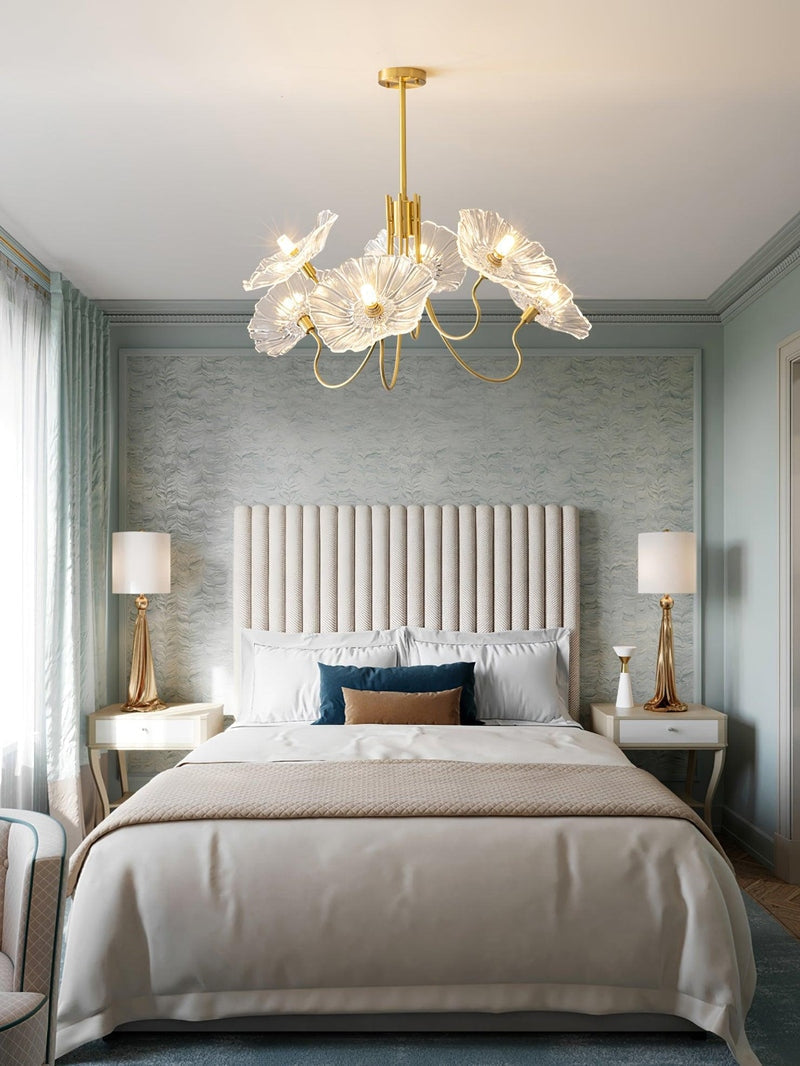 LotusDoré Suspension Elegant Floral Glass Light
