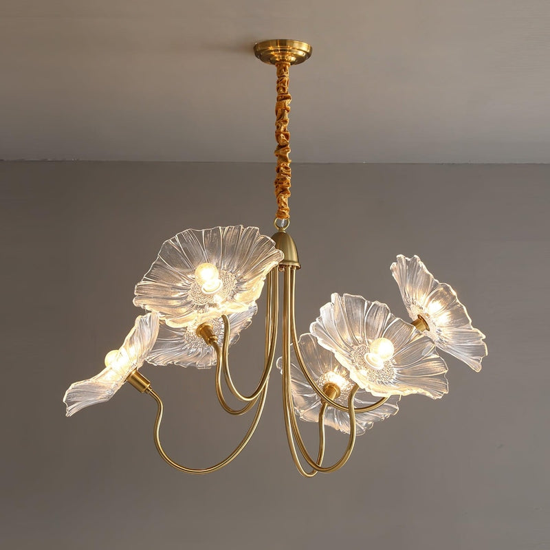 LotusDoré Suspension Elegant Floral Glass Light