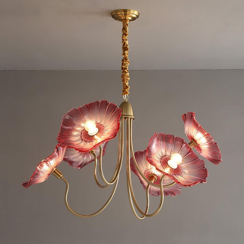 LotusDoré Suspension Elegant Floral Glass Light